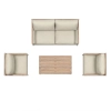 Set de relaxare din aluminiu BELLANTI Bucine pentru 4 persoane + măsuță | Bej | Teak