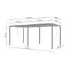Pergolă de grădină pentru terasă din aluminiu NORDVIC Skyline LED Light 3 x 6 m Antracit