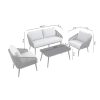 Set de relaxare din aluminiu BELLANTI Livorno 2 persoane + măsuță, Gri și Negru
