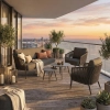Set de relaxare din aluminiu BELLANTI Firenze pentru 4 persoane + măsuță | Antracit