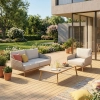 Set de relaxare din aluminiu BELLANTI Pienza pentru 3 persoane + măsuță | Bej