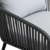 Set de relaxare din aluminiu BELLANTI Livorno 3 persoane + măsuță | Gri | Negru