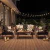 Set de relaxare din aluminiu BELLANTI Bucine pentru 4 persoane + măsuță | Negru | Teak