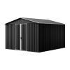 Magazie metalică pentru unelte NORDVIC Thor 283x313 cm - uși batante, galvanizată, acoperiș în două ape, ventilație, Cold Grey