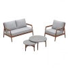 Set de relaxare din aluminiu BELLANTI Prato pentru 3 persoane + măsuță | Gri | Teak