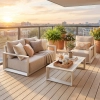 Set de relaxare din aluminiu BELLANTI Empoli pentru 3 persoane + măsuță | Bej