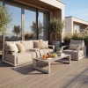 Set de relaxare din aluminiu BELLANTI Empoli pentru 4 persoane + măsuță | Bej
