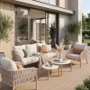 Set de relaxare din aluminiu BELLANTI Carrara pentru 5 persoane + 2 x măsuță | Bej