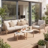 Set de relaxare din aluminiu BELLANTI Carrara pentru 4 persoane + 2 x măsuță | Bej