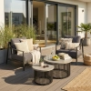Set de relaxare din aluminiu BELLANTI Siena pentru 2 persoane + măsuță | Antracit