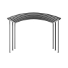 Copertină adăpost auto NORDVIC Frej 3x5 - 302 x 508 x 230 cm cu policarbonat 6 mm, Cold Grey