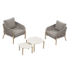Set de relaxare din aluminiu BELLANTI Carrara pentru 2 persoane + 2 x măsuță | Bej închis