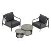 Set de relaxare din aluminiu BELLANTI Siena pentru 2 persoane + măsuță | Antracit