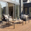 Set de relaxare din aluminiu BELLANTI Bucine 2 persoane + măsuță | Negru | Tec