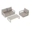 Set de relaxare din aluminiu BELLANTI Empoli pentru 3 persoane + măsuță | Bej