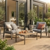Set de relaxare din aluminiu BELLANTI Certaldo pentru 2 persoane + măsuță | Antracit | Gri | Teak