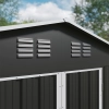 Magazie metalică pentru unelte NORDVIC Thor 283x189 cm - uși batante, Zincată, Acoperiș în două ape, Ventilație, Cold Grey