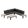 Colțar de grădină din aluminiu BELLANTI Milano Lounge pentru 4 persoane | Dark Grey