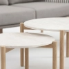 Set de relaxare din aluminiu BELLANTI Carrara pentru 2 persoane + 2 x măsuță | Bej închis