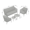 Set de relaxare din aluminiu BELLANTI Firenze pentru 3 persoane + măsuțe |  Antracit