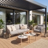 Set de relaxare din aluminiu BELLANTI Carrara pentru 4 persoane + 2 x măsuță | Bej închis