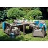 Set de mobilier de grădină Corfu Fiesta pentru 6 persoane – 2 fotolii, 2 canapele și masă mare - ratan sintetic - bej, KETER