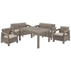 Set de mobilier de grădină Corfu Fiesta pentru 6 persoane – 2 fotolii, 2 canapele și masă mare - ratan sintetic - bej, KETER