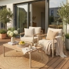 Set de relaxare din aluminiu BELLANTI Bucine pentru 2 persoane + măsuță | Bej | Tec