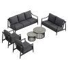 Set de relaxare din aluminiu BELLANTI Siena pentru 7 persoane + măsuță | Antracit