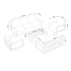 Set de relaxare din aluminiu BELLANTI Empoli pentru 7 persoane + măsuță | Bej