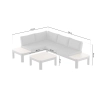 Colțar de grădină din aluminiu BELLANTI Milano Bliss de 3 locuri | Dark Grey