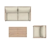 Set de relaxare din aluminiu BELLANTI Bucine pentru 3 persoane + măsuță | Bej | Teak