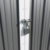 Căsuță metalică de grădină pentru unelte NORDVIC Thor 283x313 cm - uși batante, Zincată, Acoperiș în două ape, Ventilație, Light Grey