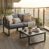 Set de relaxare din aluminiu BELLANTI Arezzo pentru 2 persoane + măsuță | Gri | Negru