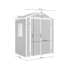 Căsuță de grădină scandinavă din material plastic NORDVIC Vidar 180 × 133 cm, Cold Grey