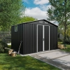 Magazie metalică pentru unelte NORDVIC Thor 283x189 cm - uși batante, Zincată, Acoperiș în două ape, Ventilație, Cold Grey