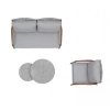 Set de relaxare din aluminiu BELLANTI Prato pentru 3 persoane + măsuță | Gri | Teak