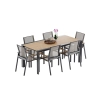 Masă pentru setul de dining de grădină BELLANTI Verona Luna | Dark Grey – masă din aluminiu cu blat din teak