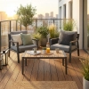 Set de relaxare din aluminiu BELLANTI Certaldo pentru 2 persoane + măsuță | Antracit | Gri | Teak