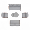 Set de relaxare din aluminiu BELLANTI Prato pentru 7 persoane + măsuță | Gri | Teak