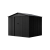 Magazie metalică pentru unelte NORDVIC Magni 283x251 cm + Uși glisante 182 cm, Zincată, Acoperiș în două ape, Ventilație, Cold Grey