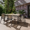 Masă pentru setul de dining de grădină BELLANTI Verona Luna | Dark Grey – masă din aluminiu cu blat din teak