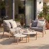 Set de relaxare din aluminiu BELLANTI Carrara pentru 2 persoane + 2 x măsuță | Bej închis