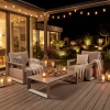 Set de relaxare din aluminiu BELLANTI Empoli pentru 2 persoane + măsuță | Bej