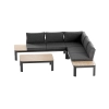Colțar de grădină din aluminiu BELLANTI Milano Lounge pentru 4 persoane | Dark Grey