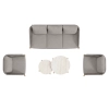 Set de relaxare din aluminiu BELLANTI Carrara pentru 5 persoane + 2 x măsuță | Bej închis