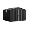 Magazie metalică pentru unelte NORDVIC Thor 283x251 cm - uși batante, galvanizată, acoperiș în două ape, ventilație, Cold Grey