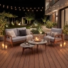 Set de relaxare din aluminiu BELLANTI Prato pentru 3 persoane + măsuță | Gri | Teak