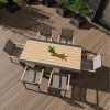 Masă pentru setul de dining de grădină BELLANTI Verona Luna | Dark Grey – masă din aluminiu cu blat din teak