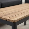 Set de relaxare din aluminiu BELLANTI Bucine pentru 4 persoane + măsuță | Negru | Teak